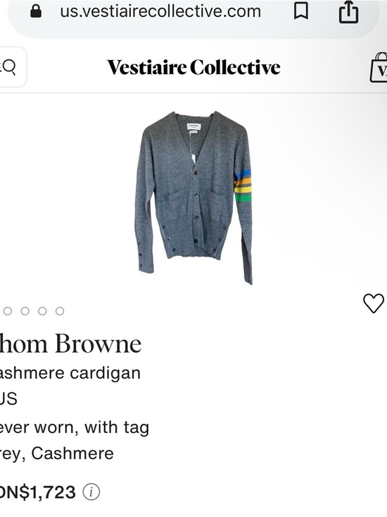 Thom Browne Sweaters - Thom Browne 100% cashmere Gray V-Neck Cardigan